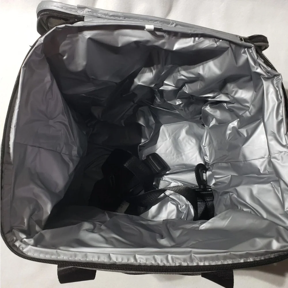 NEW!Collapsible LLI 12 Can Cooler 2 Tone Gray Adjustable Straps